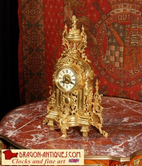 Stunning Gilt Brass Boudoir Clock ~ French - Circa 1880.